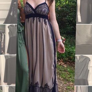 Chelsea & Violet Navy Maxi Gown